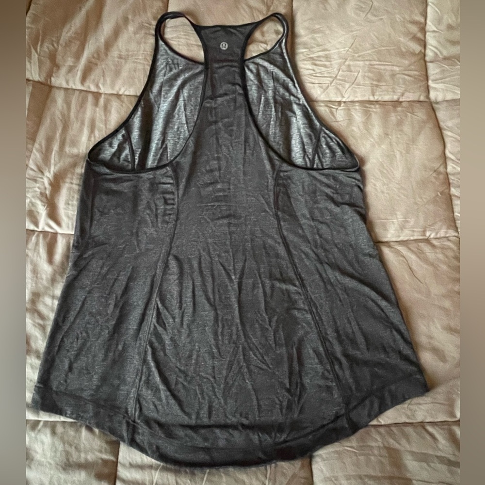 Lululemon Time To Sweat Tank My Race My Pace Heathered Black Gray Size L - Picture 9 of 13